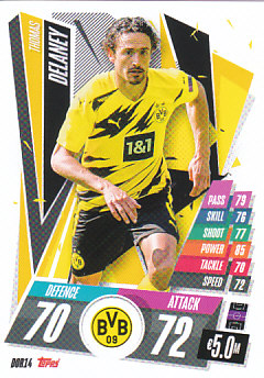 Thomas Delaney Borussia Dortmund 2020/21 Topps Match Attax CL #DOR14
